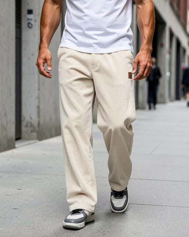 Pantaloni Uomo in Velluto a Coste Gamba Larga