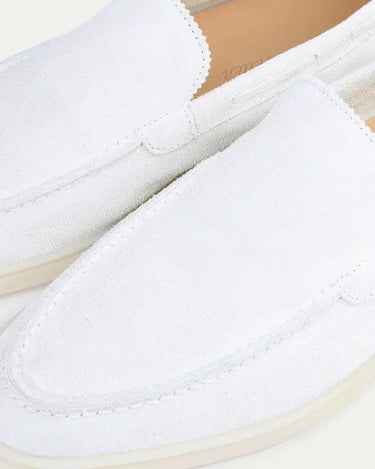 Pearl White Men's Classic Suede Loafer Pearl White — Lino Conti