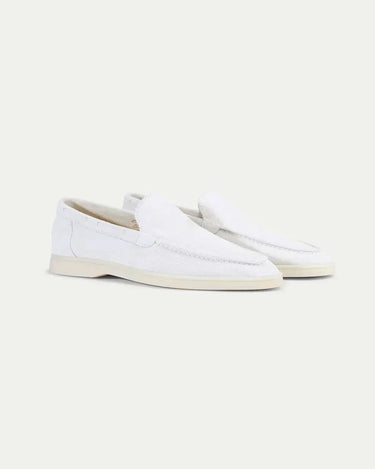 Pearl White Men's Classic Suede Loafer Pearl White — Lino Conti