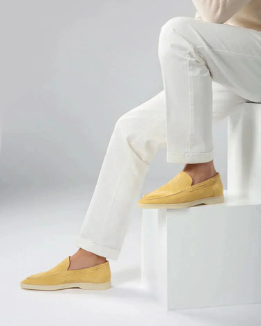 Citrus Yellow Men's Classic Suede Loafer Citrus Yellow — Lino Conti