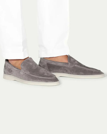 Grey Men's Classic Suede Loafer Grey — Lino Conti